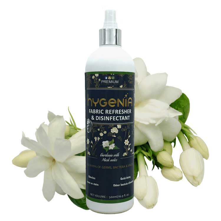 Experience germ-free freshness with Hygenia fabric refresher for pure fabrics.