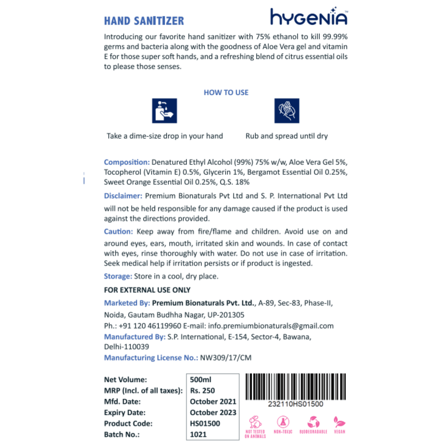 Fight against the toughest germs with our gentle hand sanitizer made from plant based products.