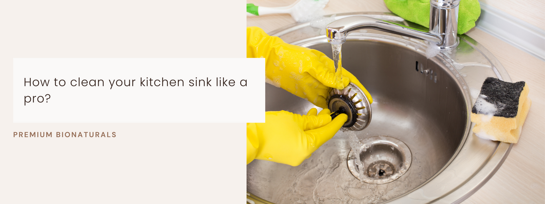 Sparkling clean kitchen sink after effective cleaning routine