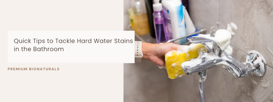 Keep your bathroom spotless by tackling hard water stains the right way.