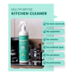 Discover the power of our surface cleaner, a versatile solution for a pristine kitchen environment, free from harmful chemicals.